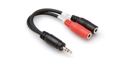 Hosa 3.5 mm. TRS (M) <-> Dual 3.5mm TS (F) Stereo Breakout kablo - 1