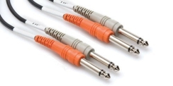Hosa Dual 1/4'' TS (M) - 1/4'' TS (M) Balanssız kablo 3 mt. - Hosa