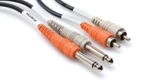 Hosa Dual 1/4'' TS (M) - RCA (M) Balanssız kablo 6 mt. - Hosa