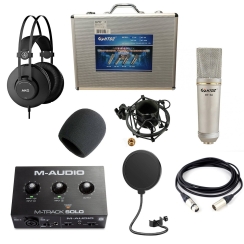 HTDZ Condenser Mikrofon + M-Audio Ses Kartı + AKG Kulaklık Stüdyo Paketi - HTDZ