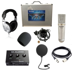 HTDZ Condenser Mikrofon + M-Audio Ses Kartı + Behringer Kulaklık Stüdyo Paketi - HTDZ