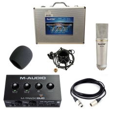HTDZ Condenser Mikrofonu + M-Audio Ses Kartı Stüdyo Paketi - HTDZ
