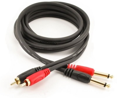 Kirlin A-404G-3M 2 x RCA 2 x TS Mono Jak Ses Kablosu - 3