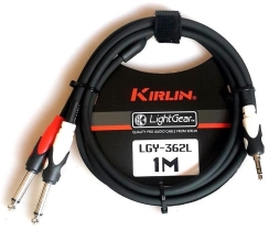 Kirlin LGY362L2MBK 2 x Mono Jak - Mini Jak 1 Mt. Kablo - Kirlin