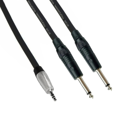Klotz Neutrik 3.5mm Stereo Jack - Çift 6.35mm Jack Mikser Amfi Hoparlör Kablosu - 1