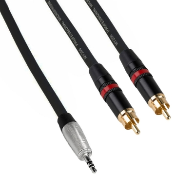 Klotz Neutrik 3.5mm Stereo Jack - Çift RCA Mikser Amfi Hoparlör Kablosu - 1