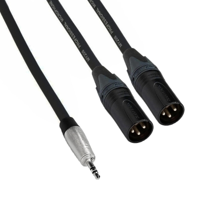 Klotz Neutrik 3.5mm Stereo Jack - Çift XLR Erkek Ses Sistemi Hoparlör Kablosu - 1