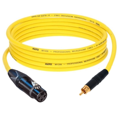 Klotz Neutrik XLR Dişi - RCA Bakır Balanslı Hoparlör Ses Sistemi Kablosu - 3