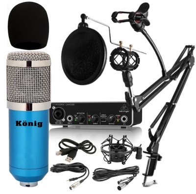 König BM800 + Behringer UMC22 Ses Kartı Pop Filtre Stand - Yayıncı Paketi - 2