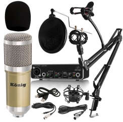 König BM800 + Behringer UMC22 Ses Kartı Pop Filtre Stand - Yayıncı Paketi - 4