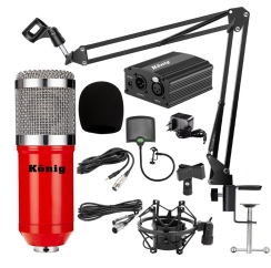 König BM800 Condenser Mikrofon + Phantom + Stand Stüdyo Kayıt Paketi - König