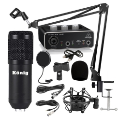 König BM800 Mikrofon + Behringer UM2 Ses Kartı + Akrobat Sehpa - Yayıncı Paketi - König
