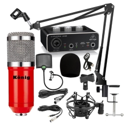 König BM800 Mikrofon + Behringer UM2 Ses Kartı + Sehpa - Yayıncı Paketi - 3