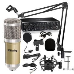 König BM800 Mikrofon + Behringer UMC204HD Ses Kartı + Sehpa - Yayıncı Paketi - 3