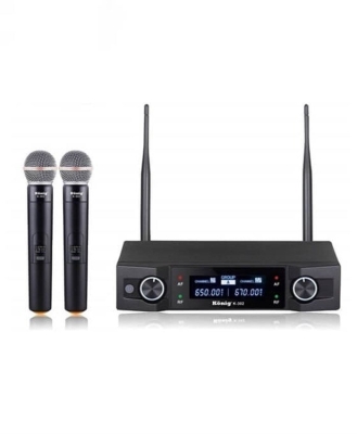 König K-302EE Dijital UHF Çift EL Telsiz Kablosuz Mikrofon - 1