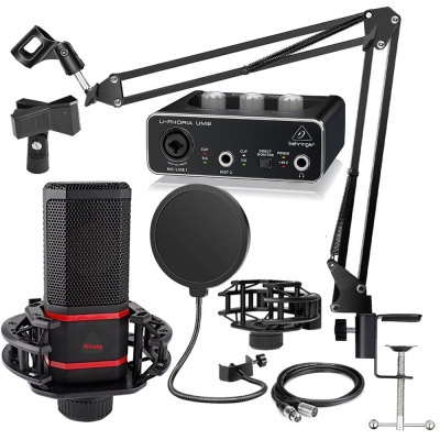König K-CM 620 Pro Condenser Mikrofon + Behringer UM2 Ses Kartı Stüdyo Paketi - 1