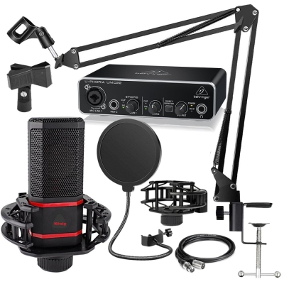 König K-CM 620 Pro Condenser Mikrofon + Behringer UMC22 Ses Kartı Stüdyo Paketi - 1