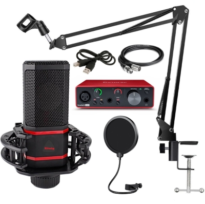 König K-CM 620 Pro Condenser Mikrofon + Focusrite Scarlett Solo Gen3 Ses Kartı Yayıncı Paketi - 1