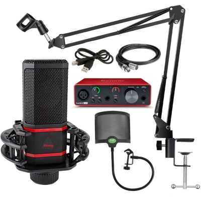König K-CM 620 Pro Condenser Mikrofon + Focusrite Scarlett Solo Gen3 Ses Kartı Yayıncı Paketi - 2