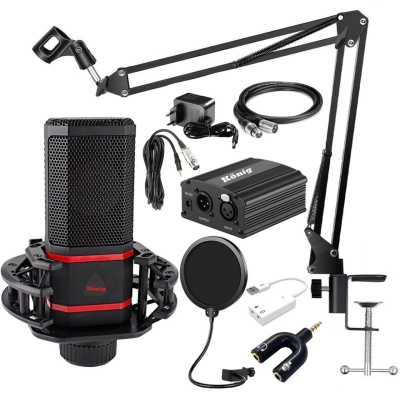 König K-CM 620 Pro Condenser Mikrofon + Phantom Bilgisayar - Telefon Uyumlu Paket - 1