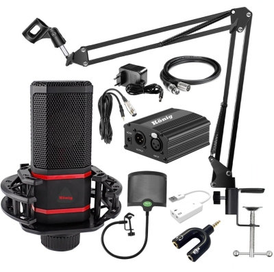 König K-CM 620 Pro Condenser Mikrofon + Phantom Bilgisayar - Telefon Uyumlu Paket - 2