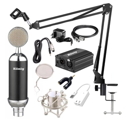 König K-CM 700 Condenser Mikrofon + Phantom Bilgisayar - Telefon Uyumlu Paket - 1