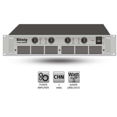 König PRO-2808/S Dört Kanal Power Amplifier - 1