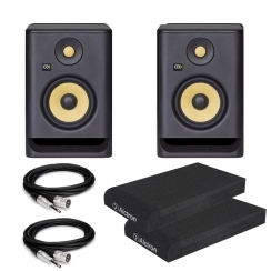 KRK Rokit RP5 G4 Hoparlör + Hoparlör Süngeri + Ses Kartı Bağlantı Kablosu Paketi (ÇİFT) - KRK