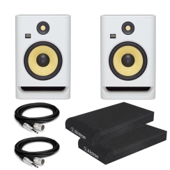 KRK Rokit RP5 G4 WN Stüdyo Referans Monitörü + Hoparlör Süngeri + Ses Kartı Bağlantı Kablosu Paketi (ÇİFT) - KRK