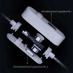 KZ M2 USB Type-C DSP/DAC Çift Mikrofonlu Gümüş Kaplama Yükseltme Kablosu - 10