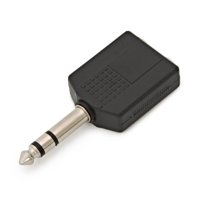 Larkin 2 x 6.5 mm Stereo Dişi Jack - 6.5 mm Stereo Erkek Jak Çevirici - 1