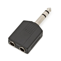 Larkin 2 x 6.5 mm Stereo Dişi Jack - 6.5 mm Stereo Erkek Jak Çevirici - 2