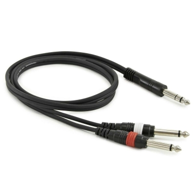 Larkin Çift 6.35mm Mono Jak - 6.35mm Stereo Jack Hoparlör Kablosu - 1