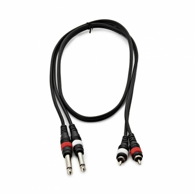Larkin Çift 6.35mm Mono Jak - Çift RCA Bakır Amfi Hoparlör Kablosu - 2