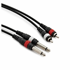 Larkin Çift 6.35mm Mono Jak - Çift RCA Bakır Amfi Hoparlör Kablosu - 3