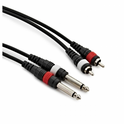 Larkin Çift 6.35mm Mono Jak - Çift RCA Bakır Amfi Hoparlör Kablosu - 3