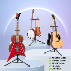 Larkin GS20 Kilitli Çoklu 2li (İkili) Gitar Bağlama Standı Sehpası - 3