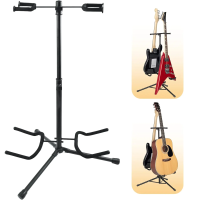 Larkin GS20 Kilitli Çoklu 2li (İkili) Gitar Bağlama Standı Sehpası - 1