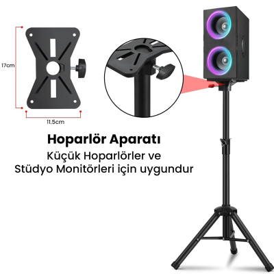 Larkin HS20 Üst Kalite Ağır Hoparlör Standı Ayağı Sehpası (Taşıma Çantalı) - 4