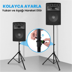 Larkin HS20 Üst Kalite Ağır Hoparlör Standı Ayağı Sehpası (Taşıma Çantalı) - 5