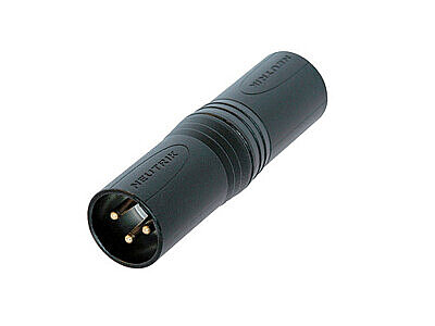 Neutrik NA3MM-B 3 Kutuplu XLR Erkek-Erkek Adaptör (Siyah) - 1