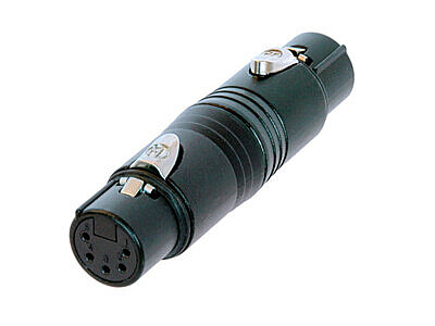 Neutrik NA5FF-B 5 Kutuplu XLR Dişi-Dişi Adaptör (Siyah) - 1