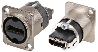 Neutrik NAHDMI-W HDMI feedthrough adapter D-shape housing - 1