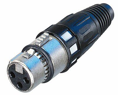 Neutrik NC3FXCC 3 Kutuplu RF Korumalı Dişi XLR Konnektör (Altın Fiş) - 1