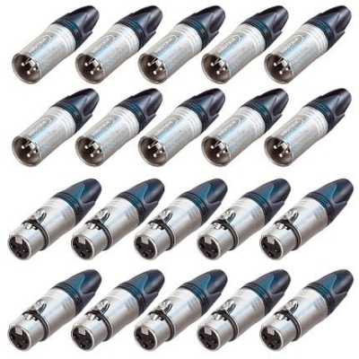 Neutrik NC3MXX Erkek XLR - NC3FXX Dişi XLR Konnektör Seti (20 Adet) - 1