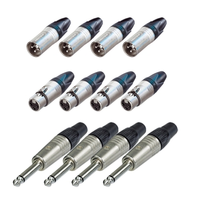 Neutrik NC3MXX Erkek XLR - NC3FXX Dişi XLR - NP2C Mono Jak Konnektör Seti (12 Adet) - 1