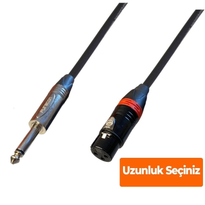 Purecon XLR Dişi - TS Mono Jack Sinyal Kablosu - 1