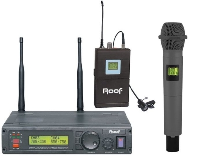 Roof R-1200 Dijital UHF Telsiz Kablosuz Yaka ve El Mikrofonu - 1