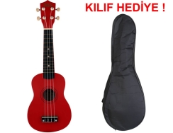 Rosa RU002-RD Soprano Ukulele Kırmızı (Kılıf Hediye) - Rosa