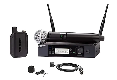 Shure GLXD124R+/85M Çift Bantlı Dijital Kablosuz Kombo Sistemi (El + Yaka Mikrofonu) - 1
